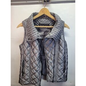 Marc New York Andrew Marc Quilted Puffer Vest Gray Sleeveless Casual sz S
